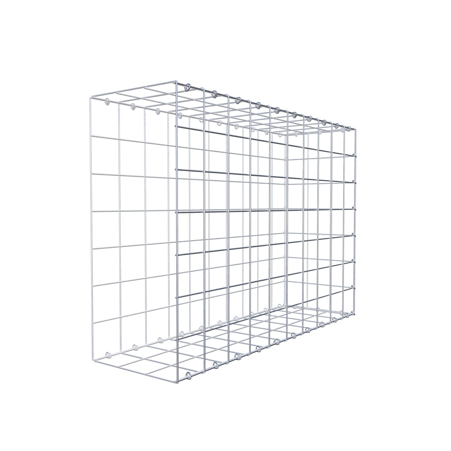 Monteret gabion type 2 100 cm x 70 cm x 30 cm (L x H x D), maskestørrelse 10 cm x 10 cm, C-ring