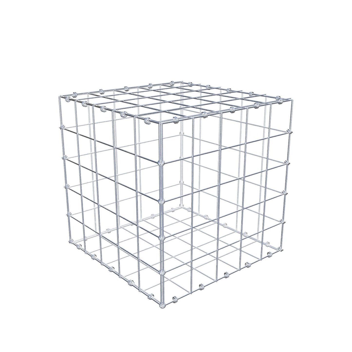 Gabion 50 cm x 50 cm x 50 cm (L x H x D), maskestørrelse 10 x 10 cm, spiralring