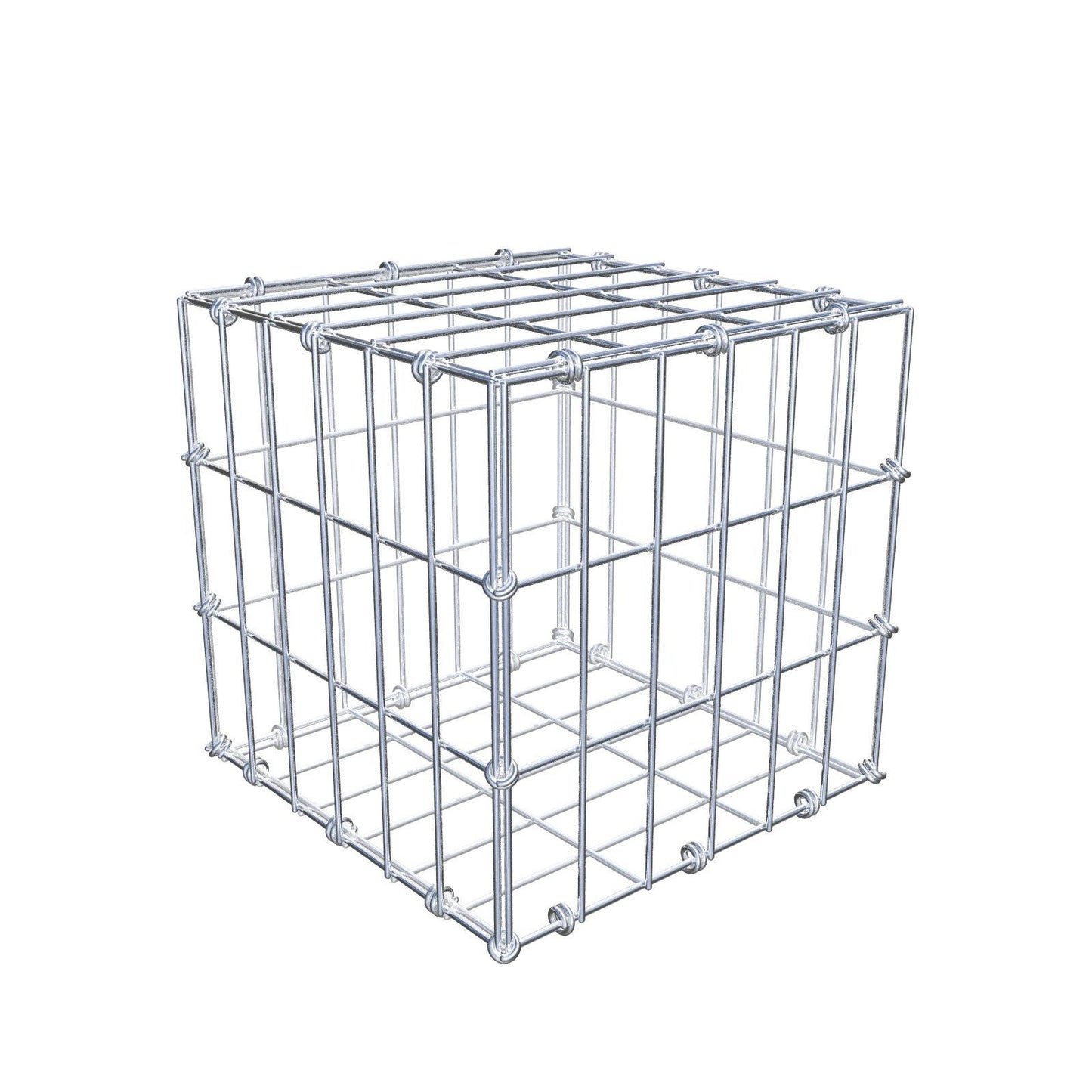 Gabião 30 cm x 30 cm x 30 cm (C x A x P), malhagem 5 x 10 cm, anel espiral