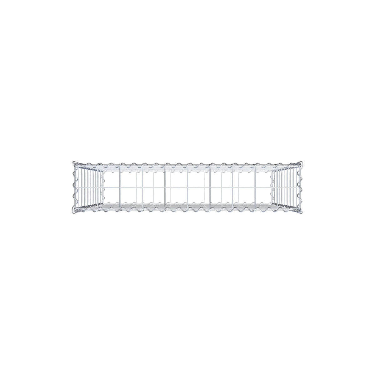 Gabião 100 cm x 100 cm x 20 cm (C x A x P), malhagem 10 cm x 10 cm, espiral