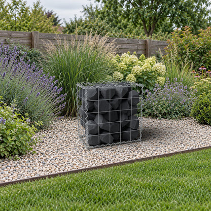 Gabione 50 cm x 50 cm x 30 cm (L x H x T), Maschenweite 10 cm x 10 cm, Spirale