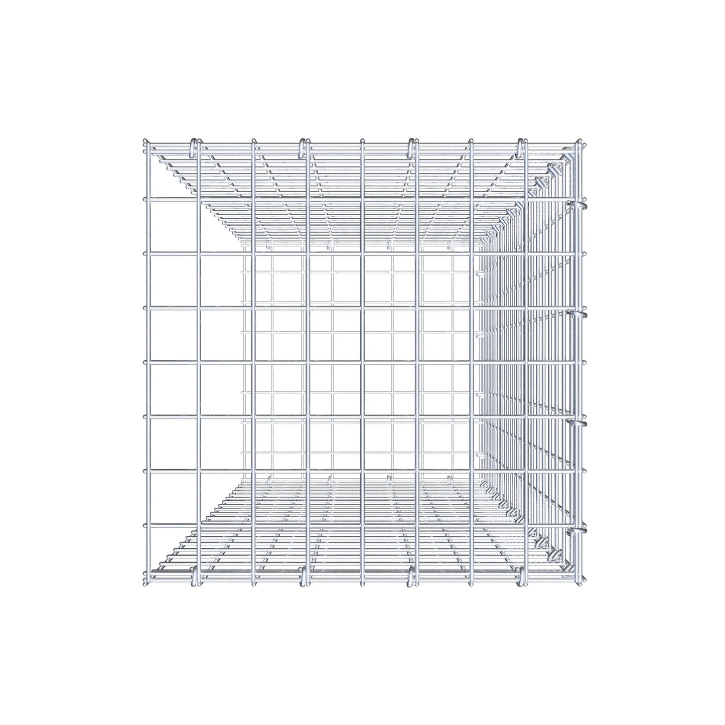 Mounted gabion type 2 100 cm x 40 cm x 40 cm (L x H x D), mesh size 5 cm x 5 cm, C-ring