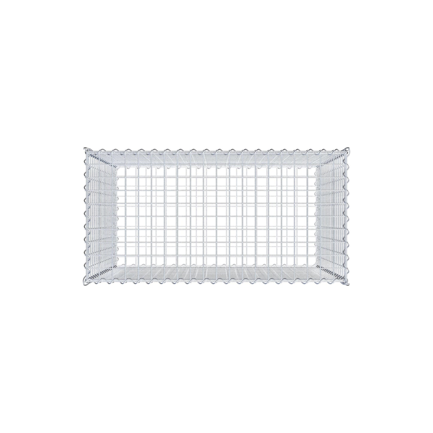 Schanskorf 100 cm x 90 cm x 50 cm (L x H x D), maaswijdte 5 cm x 5 cm, spiraalvormig