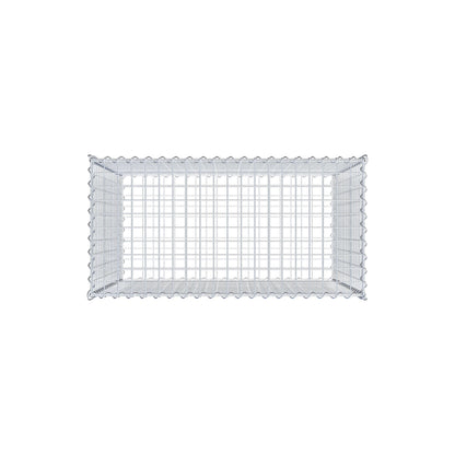 Schanskorf 100 cm x 90 cm x 50 cm (L x H x D), maaswijdte 5 cm x 5 cm, spiraalvormig