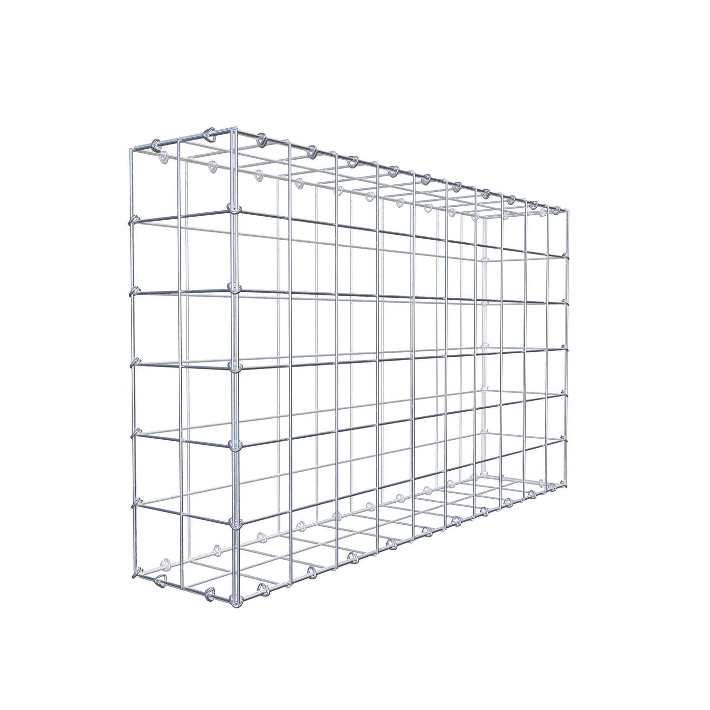 Gabião 100 cm x 60 cm x 20 cm (C x A x P), malhagem 10 cm x 10 cm, anel C