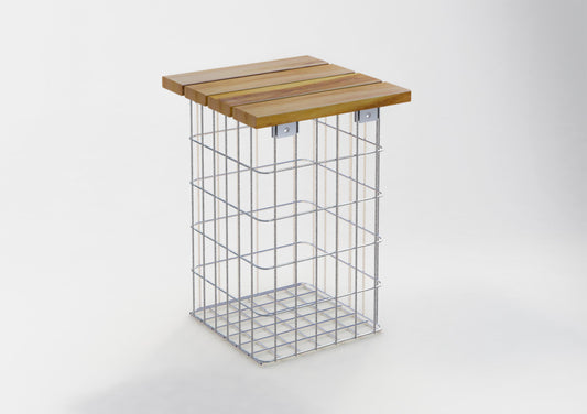 Taburet varmgalvaniseret MW 5 x 10 cm, TEAK