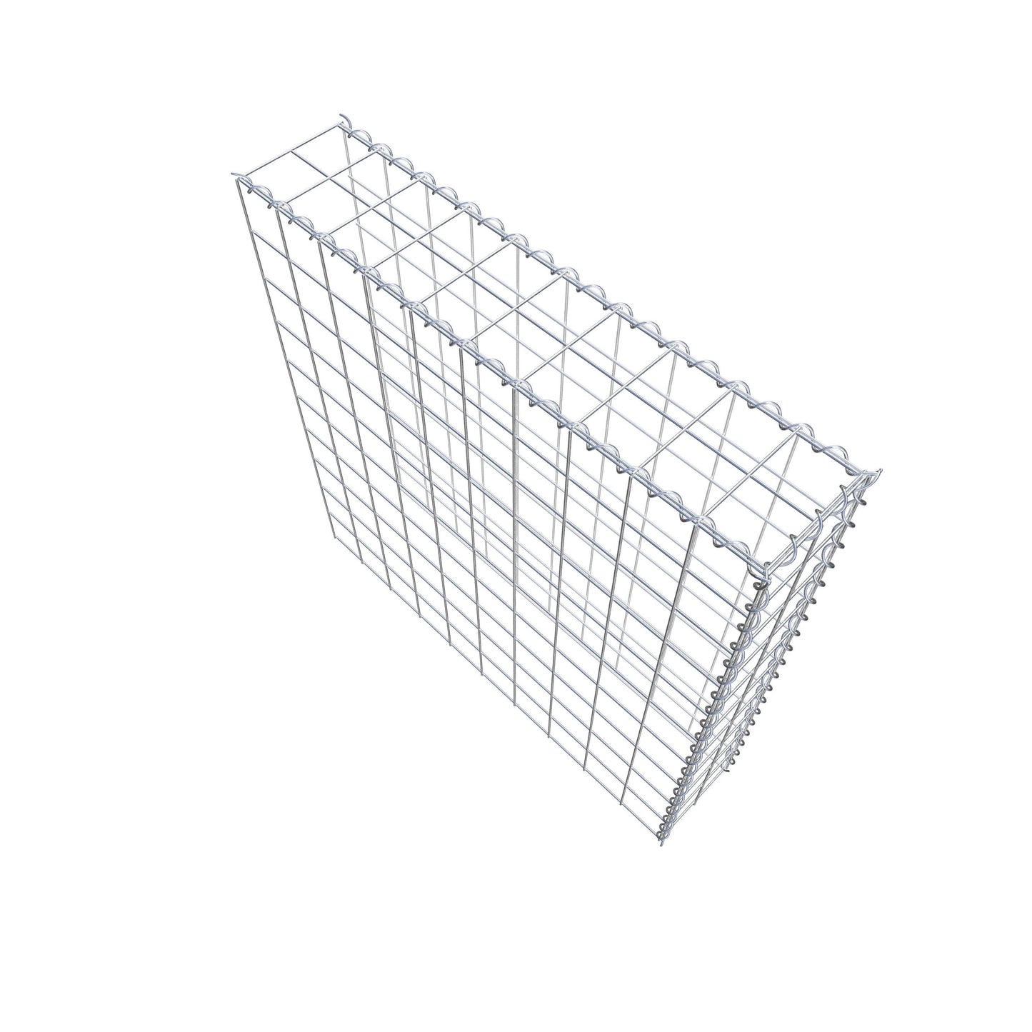 Gabião tipo 4 100 cm x 100 cm x 20 cm (C x A x P), malhagem 10 cm x 10 cm, espiral
