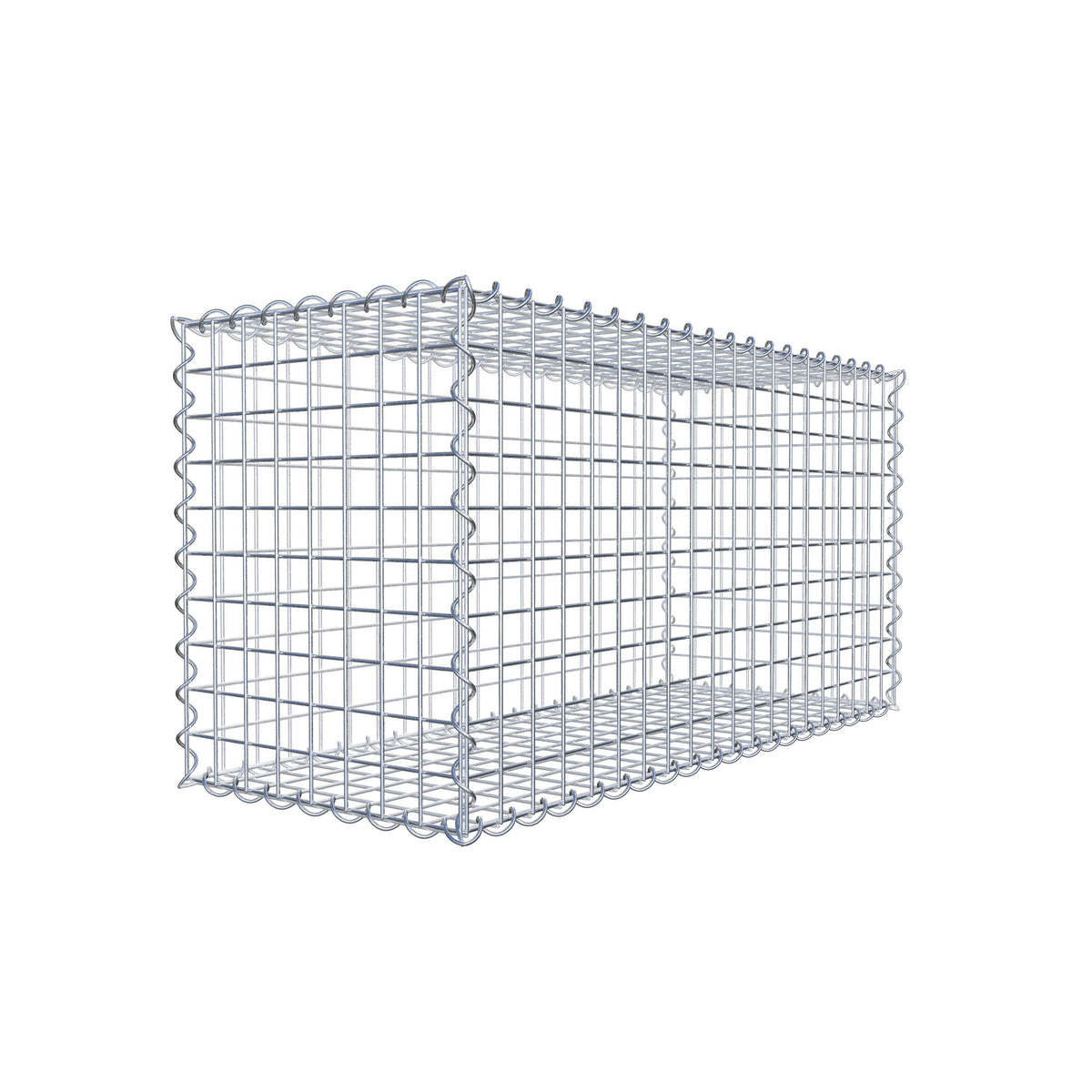 Gabbione 100 cm x 50 cm x 40 cm (L x H x P), maglia 5 cm x 5 cm, spirale