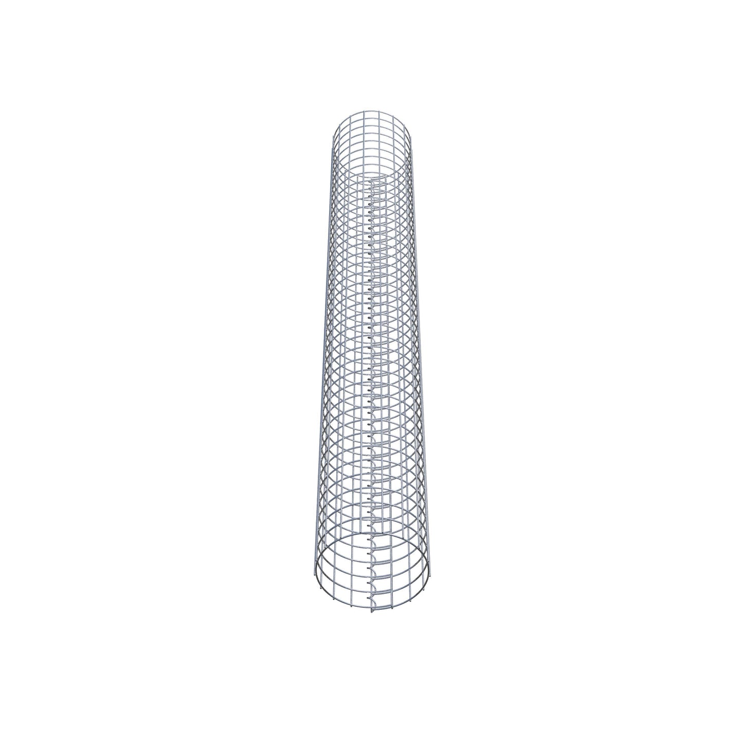 Colonna di gabbioni, rotonda, zincata a caldo, diametro 27 cm, altezza 200 cm, MW 5 cm x 5 cm