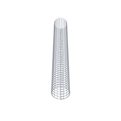 Colonna di gabbioni, rotonda, zincata a caldo, diametro 27 cm, altezza 200 cm, MW 5 cm x 5 cm