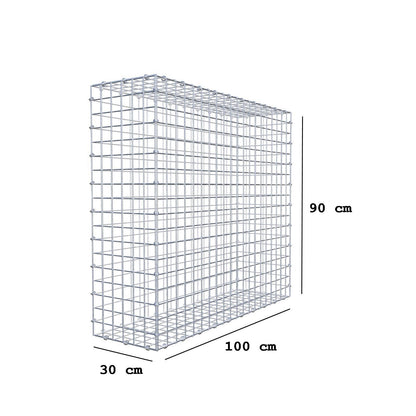 Gabião 100 cm x 90 cm x 30 cm (C x A x P), malhagem 5 x 5 cm, anel espiral