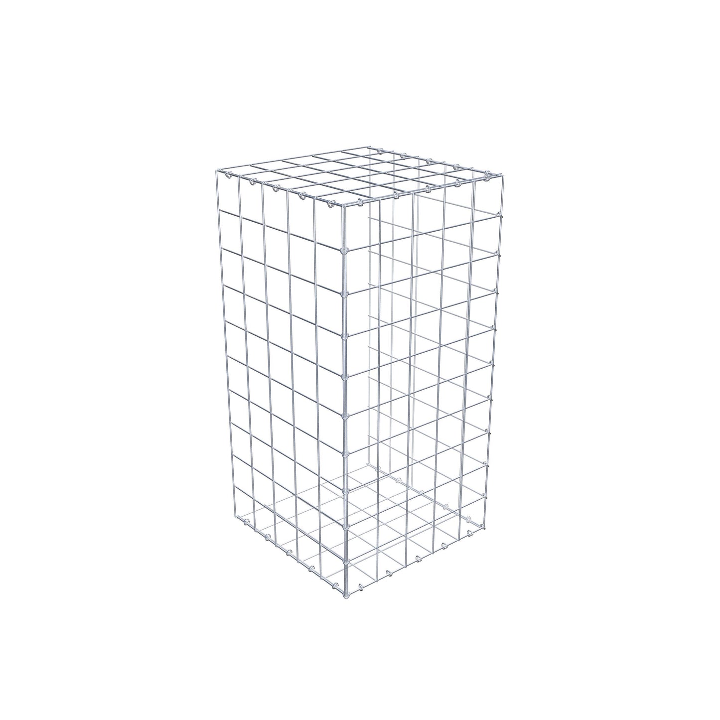 Monteret gabion type 2 100 cm x 50 cm x 50 cm (L x H x D), maskestørrelse 10 cm x 10 cm, C-ring