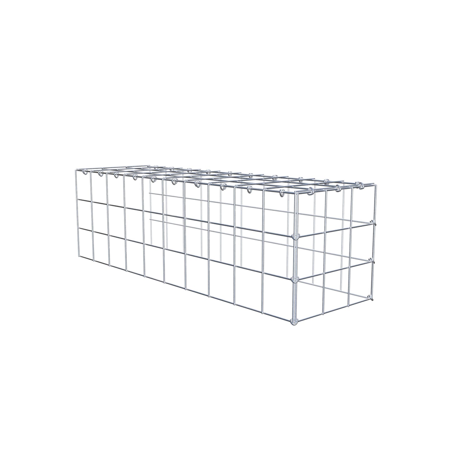 Monteret gabion type 4 100 cm x 30 cm x 30 cm (L x H x D), maskestørrelse 10 cm x 10 cm, C-ring