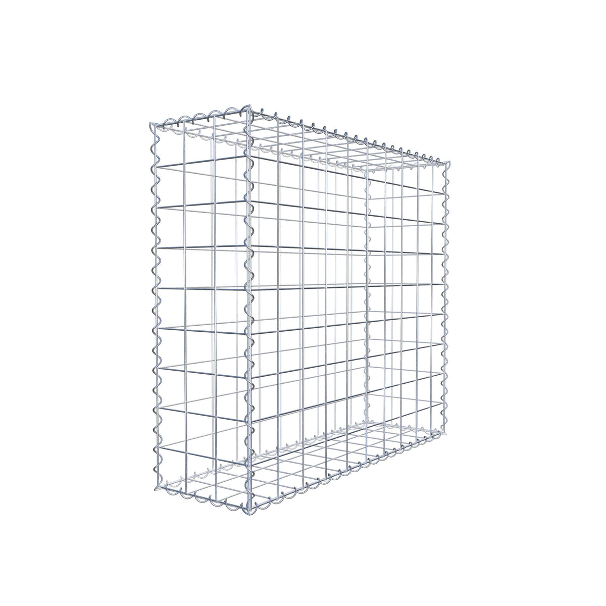 Gabião 100 cm x 90 cm x 30 cm (C x A x P), malhagem 10 cm x 10 cm, espiral