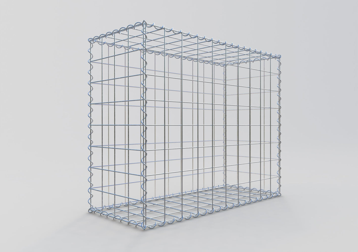 Gabião 100 cm x 80 cm x 40 cm (C x A x P), malhagem 10 cm x 10 cm, espiral