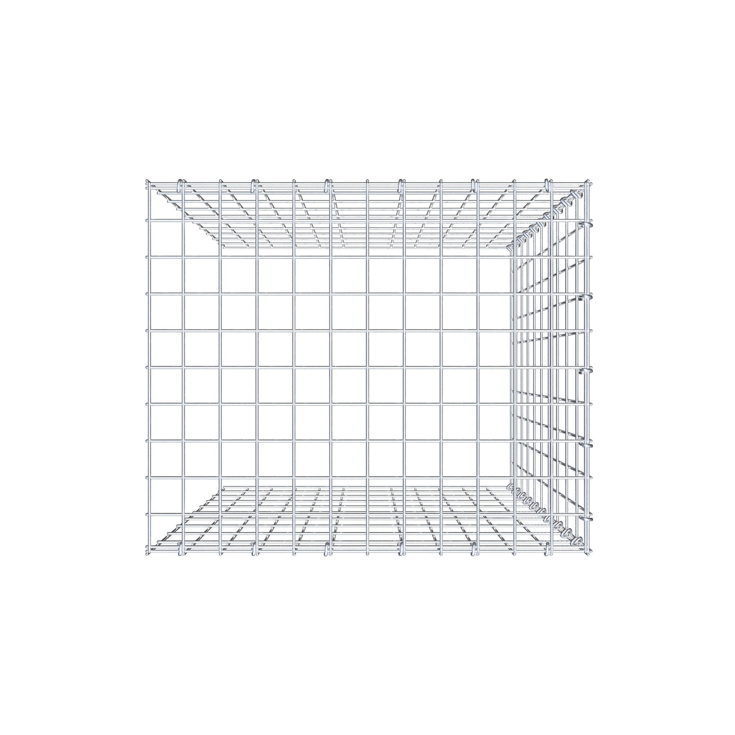 Monteret gabion type 4 100 cm x 60 cm x 50 cm (L x H x D), maskestørrelse 5 cm x 10 cm, C-ring