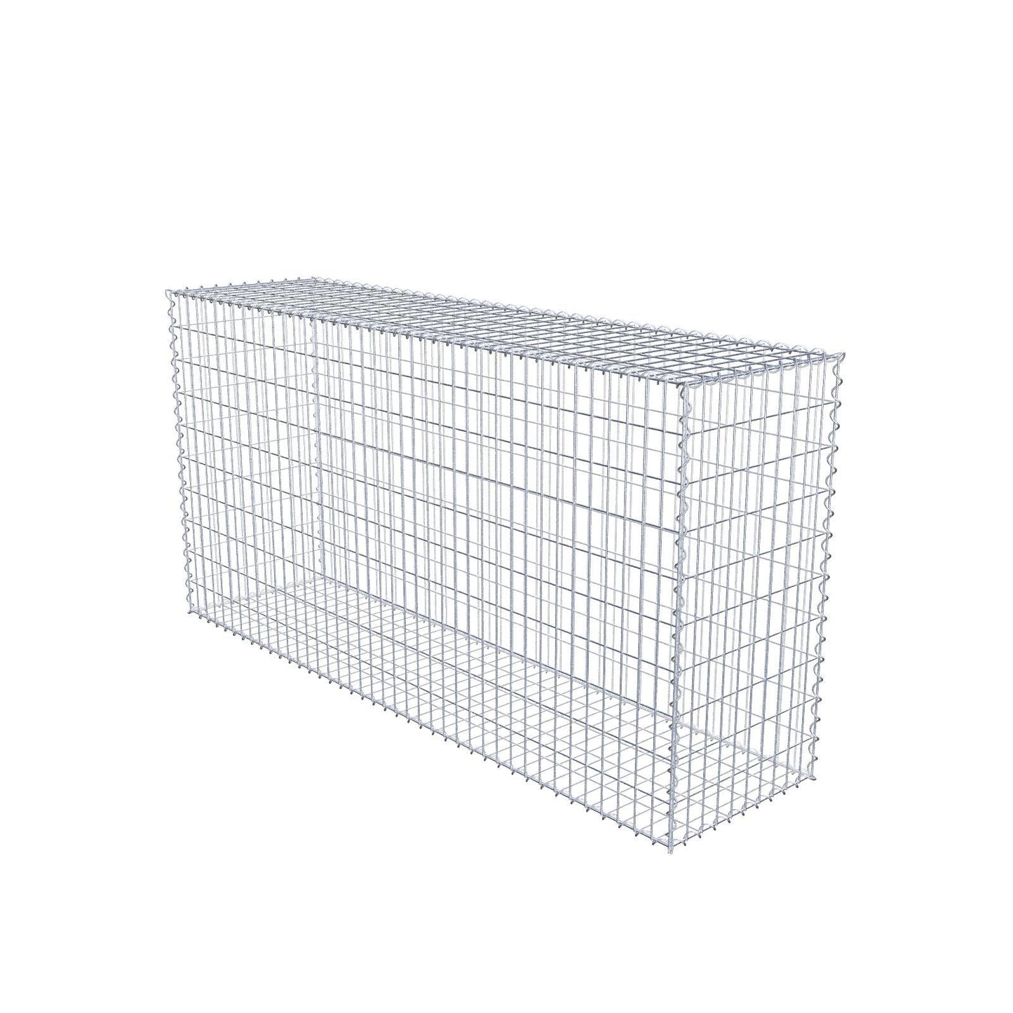 Gabião 200 cm x 100 cm x 50 cm (C x A x P), malhagem 5 cm x 10 cm, espiral