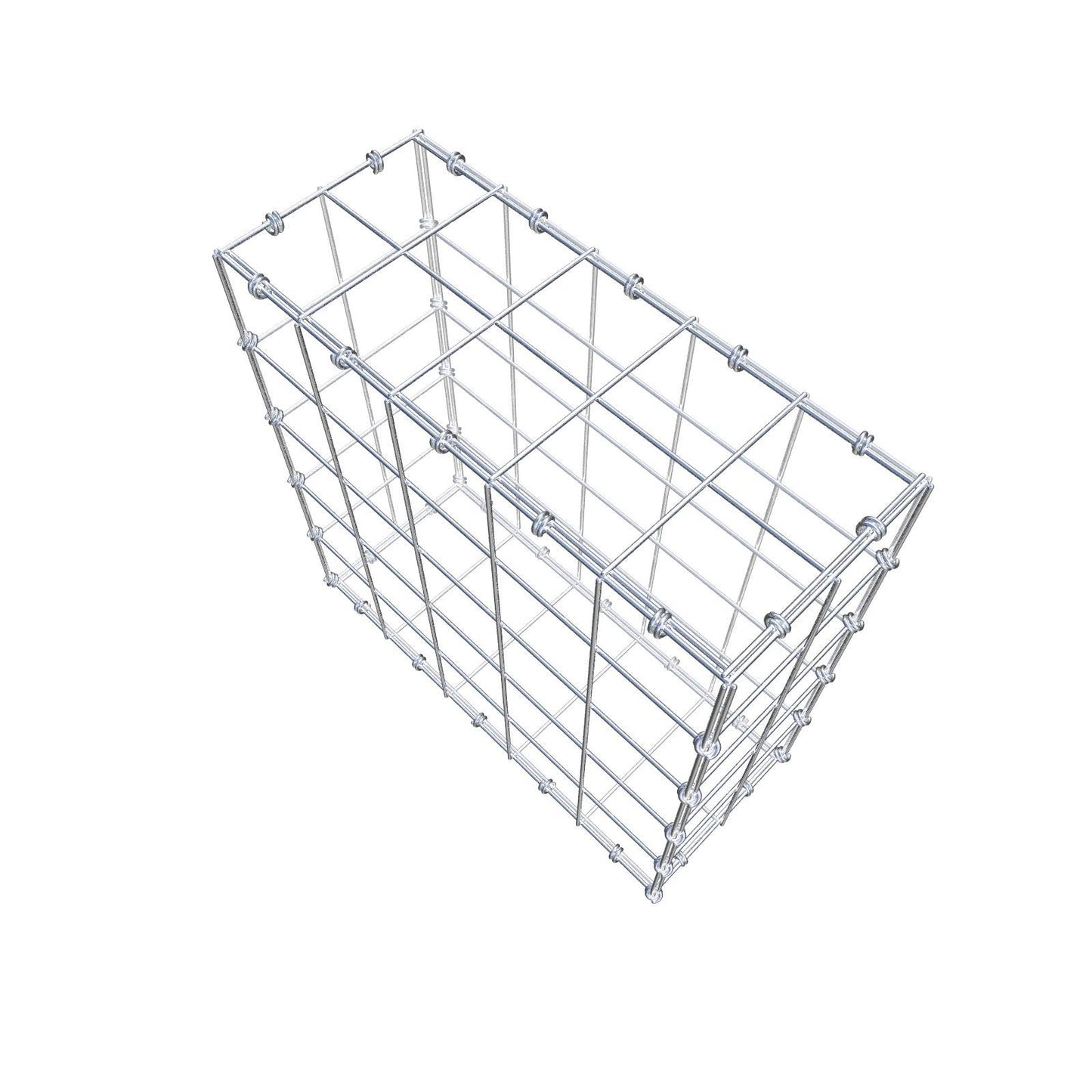 Gabbione 50 cm x 50 cm x 20 cm (L x H x P), maglia 10 x 10 cm, anello a spirale