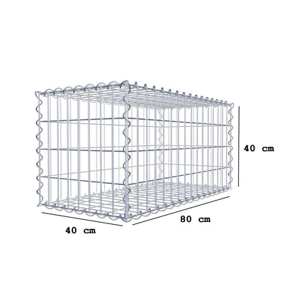 Gabião 80 cm x 40 cm x 40 cm (C x A x P), malhagem 5 cm x 10 cm, espiral