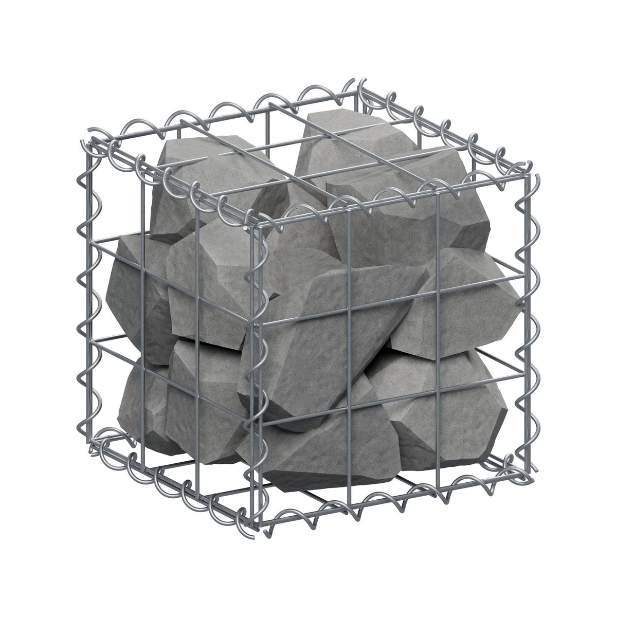 Gabion 30 cm x 30 cm x 30 cm (L x H x D), maskestørrelse 10 cm x 10 cm, spiral