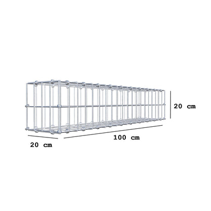 Gabion 100 cm x 20 cm x 20 cm (L x H x P), mailles 5 x 10 cm, anneau en spirale
