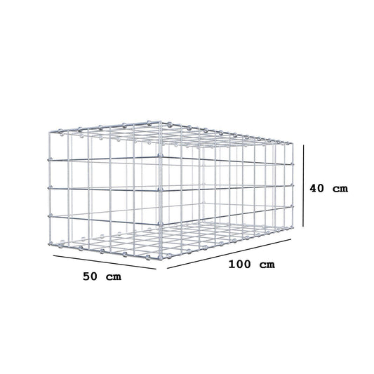 Gabião 100 cm x 40 cm x 50 cm (C x A x P), malhagem 10 x 10 cm, anel espiral