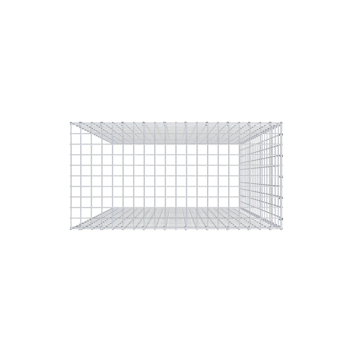Gabião Tipo 4 200 cm x 100 cm x 50 cm (C x A x P), malhagem 5 cm x 10 cm, anel C