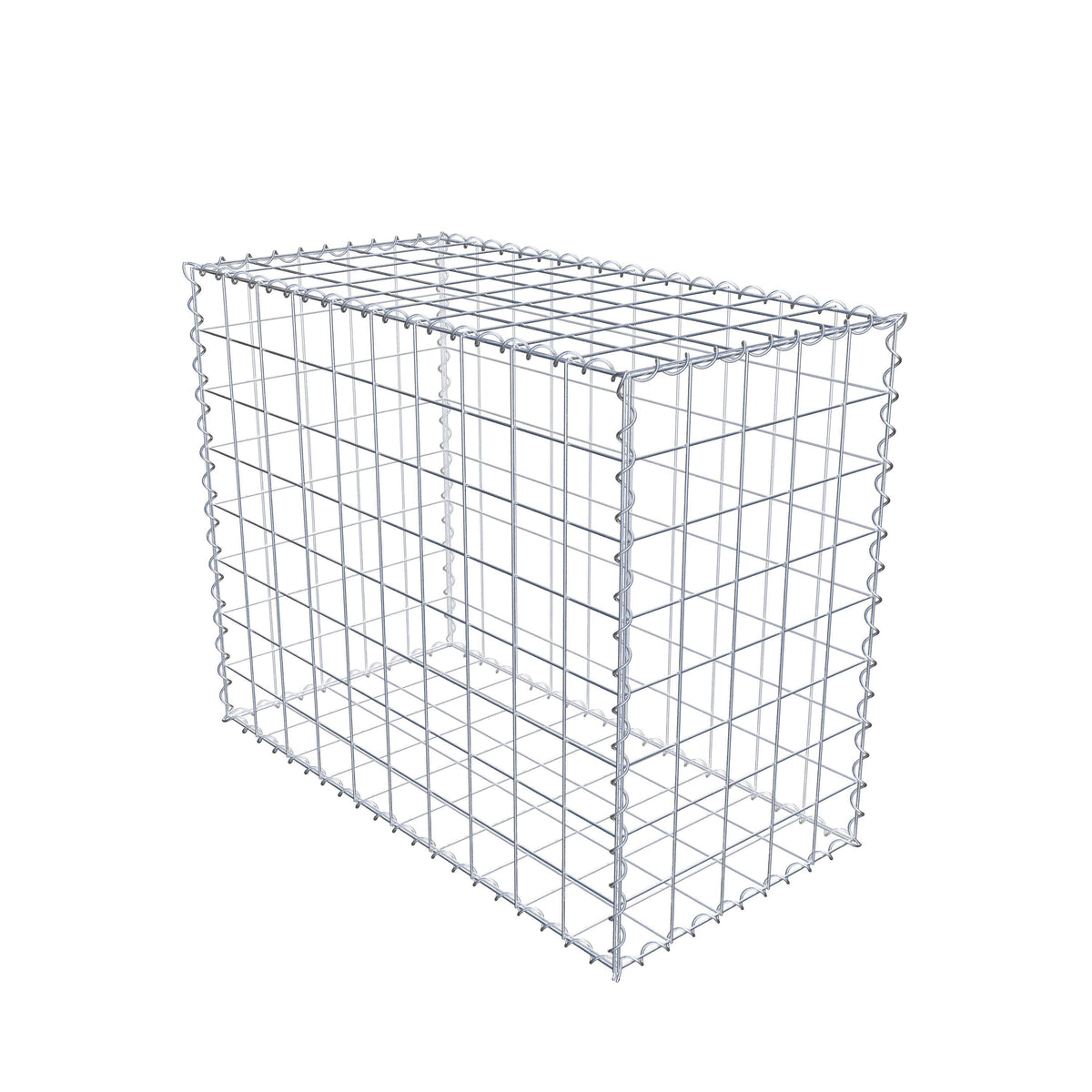 Gabion 100 cm x 80 cm x 50 cm (L x H x D), maskestørrelse 10 cm x 10 cm, spiral