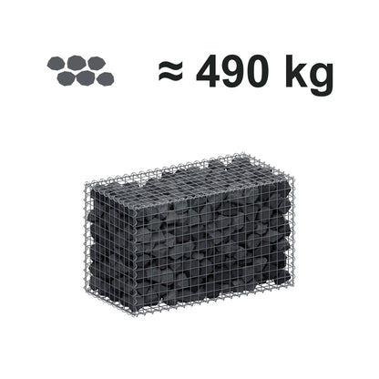 Gabion 100 cm x 60 cm x 50 cm (L x H x D), mesh size 5 cm x 5 cm, spiral