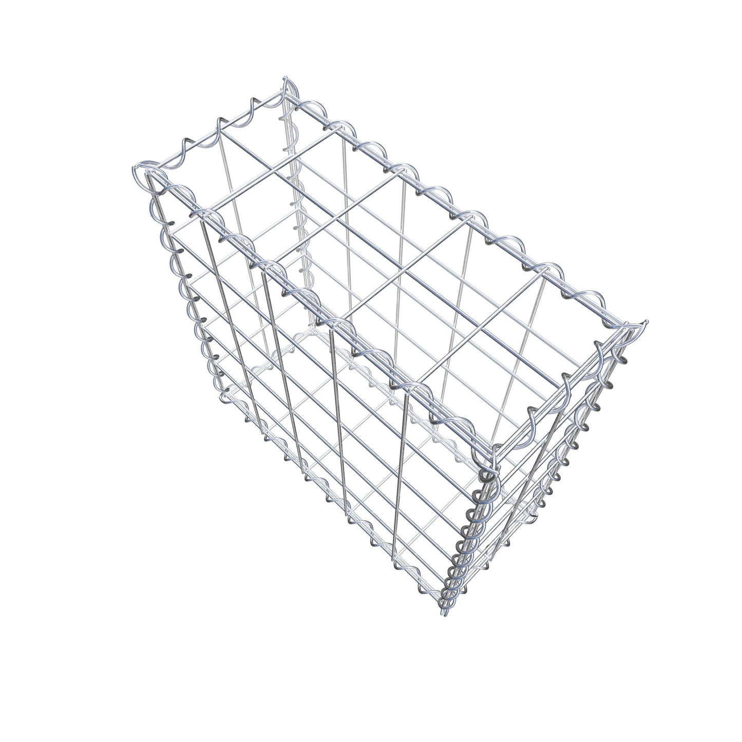 Gabião 50 cm x 50 cm x 20 cm (C x A x P), malhagem 10 cm x 10 cm, espiral
