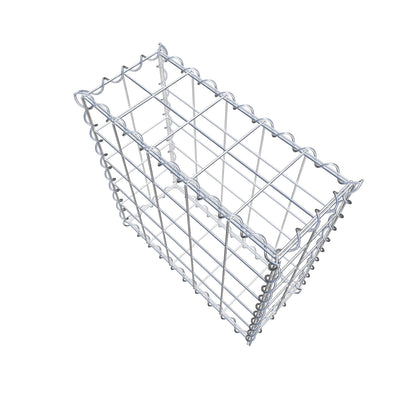 Gabião 50 cm x 50 cm x 20 cm (C x A x P), malhagem 10 cm x 10 cm, espiral