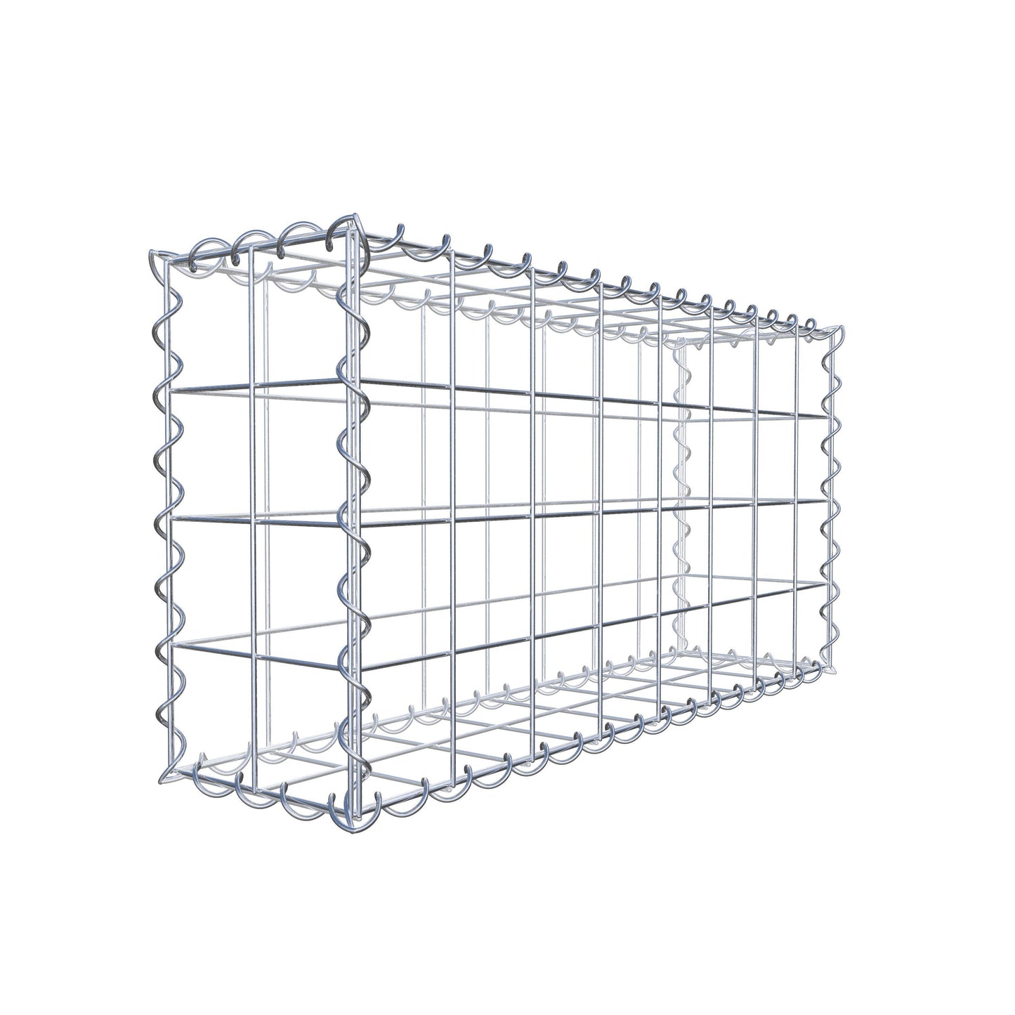 Gabião 80 cm x 40 cm x 20 cm (C x A x P), malhagem 10 cm x 10 cm, espiral