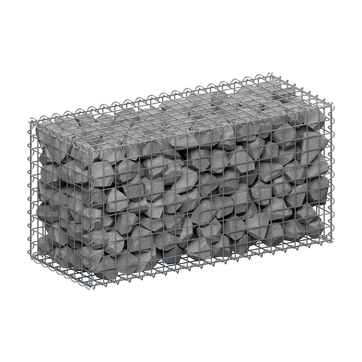 Gabbione 100 cm x 50 cm x 40 cm (L x H x P), maglia 5 cm x 5 cm, spirale