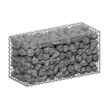 Gabbione 100 cm x 50 cm x 40 cm (L x H x P), maglia 5 cm x 5 cm, spirale