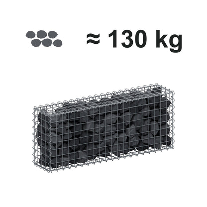 Gabione 100 cm x 40 cm x 20 cm (L x H x T), Maschenweite 5 cm x 5 cm, Spirale