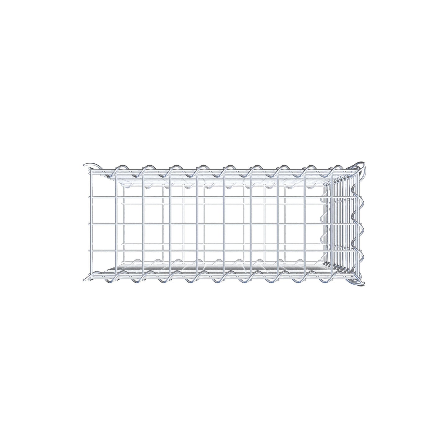 Gabião tipo 2 50 cm x 50 cm x 20 cm (C x A x P), malhagem 5 cm x 5 cm, espiral