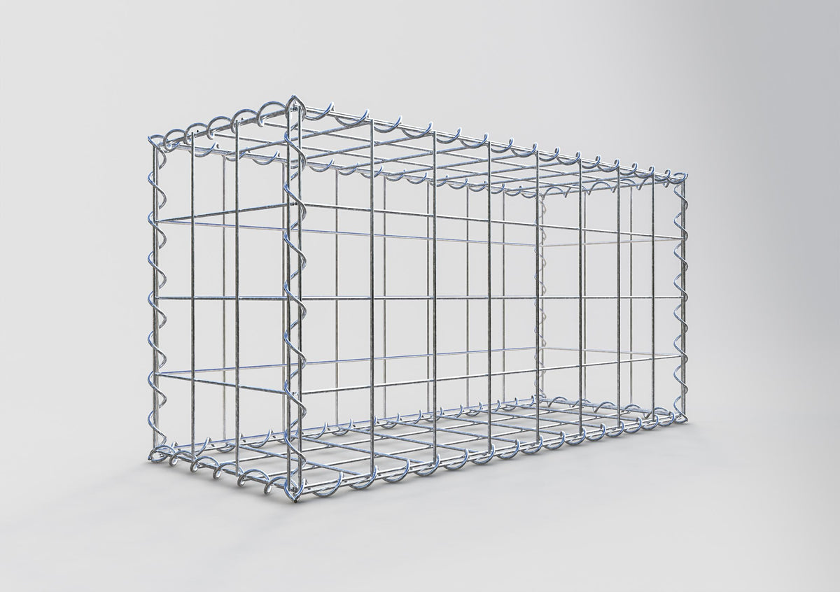 Gabião 80 cm x 40 cm x 30 cm (C x A x P), malhagem 10 cm x 10 cm, espiral