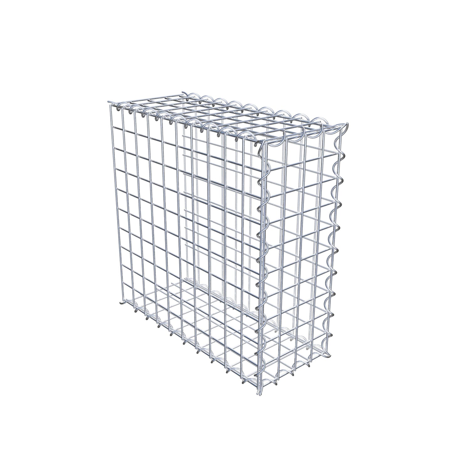 Gabião tipo 2 50 cm x 50 cm x 20 cm (C x A x P), malhagem 5 cm x 5 cm, espiral