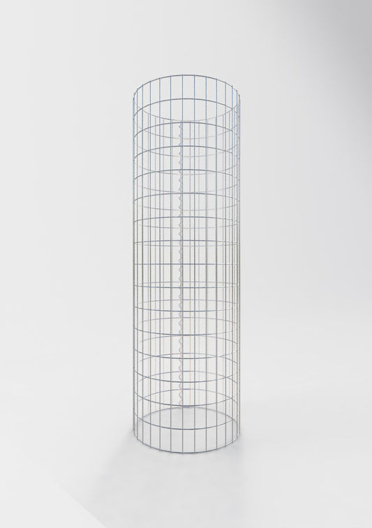 Schanskorfzuil rond 52 cm diameter, 160 cm hoogte, maaswijdte 5 cm x 10 cm