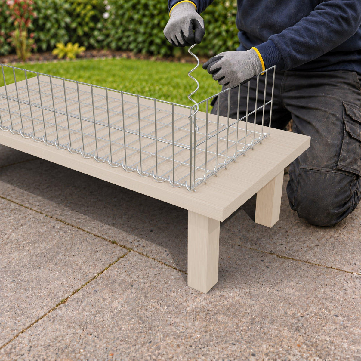 Gabion 100 cm x 20 cm x 40 cm (L x H x D), maskstorlek 5 cm x 10 cm, spiral