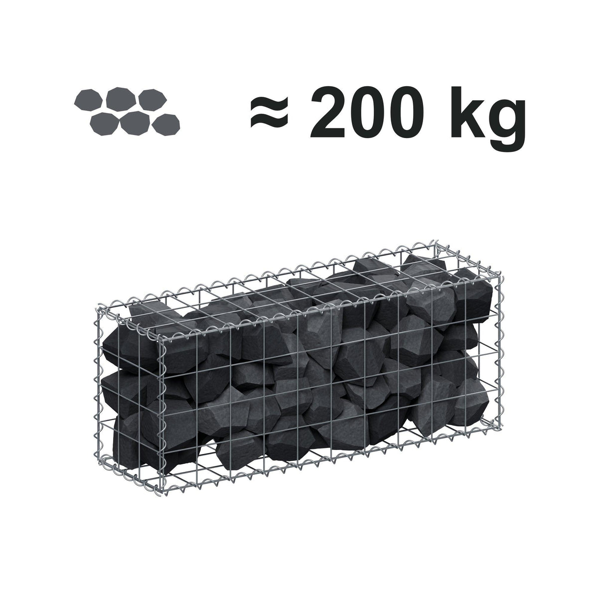 Gabion 100 cm x 40 cm x 30 cm (L x H x D), mesh size 10 cm x 10 cm, spiral