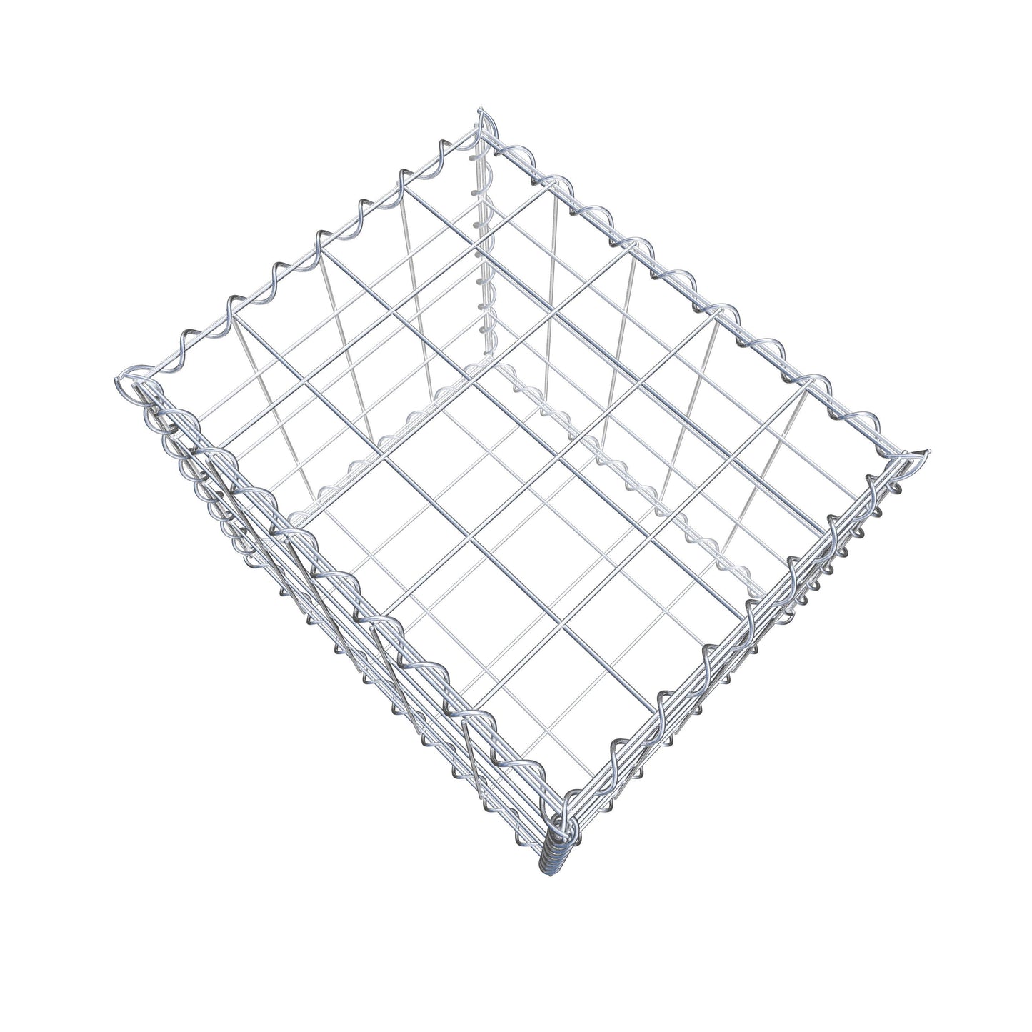 Gabião 50 cm x 40 cm x 40 cm (C x A x P), malhagem 10 cm x 10 cm, espiral