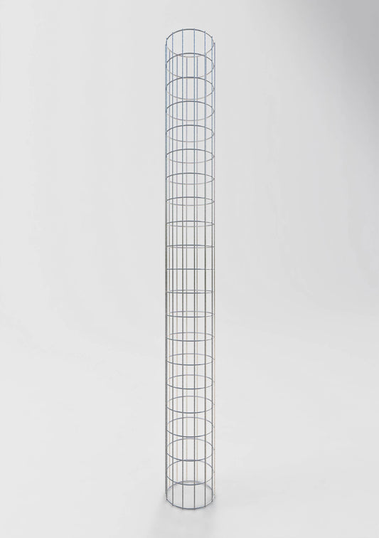Rund gabionsøjle, varmgalvaniseret, 22 cm diameter, 200 cm højde, MW 5 cm x 10 cm