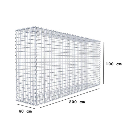 Gavión 200 cm x 100 cm x 40 cm (largo x alto x fondo), malla 5 cm x 5 cm, en espiral