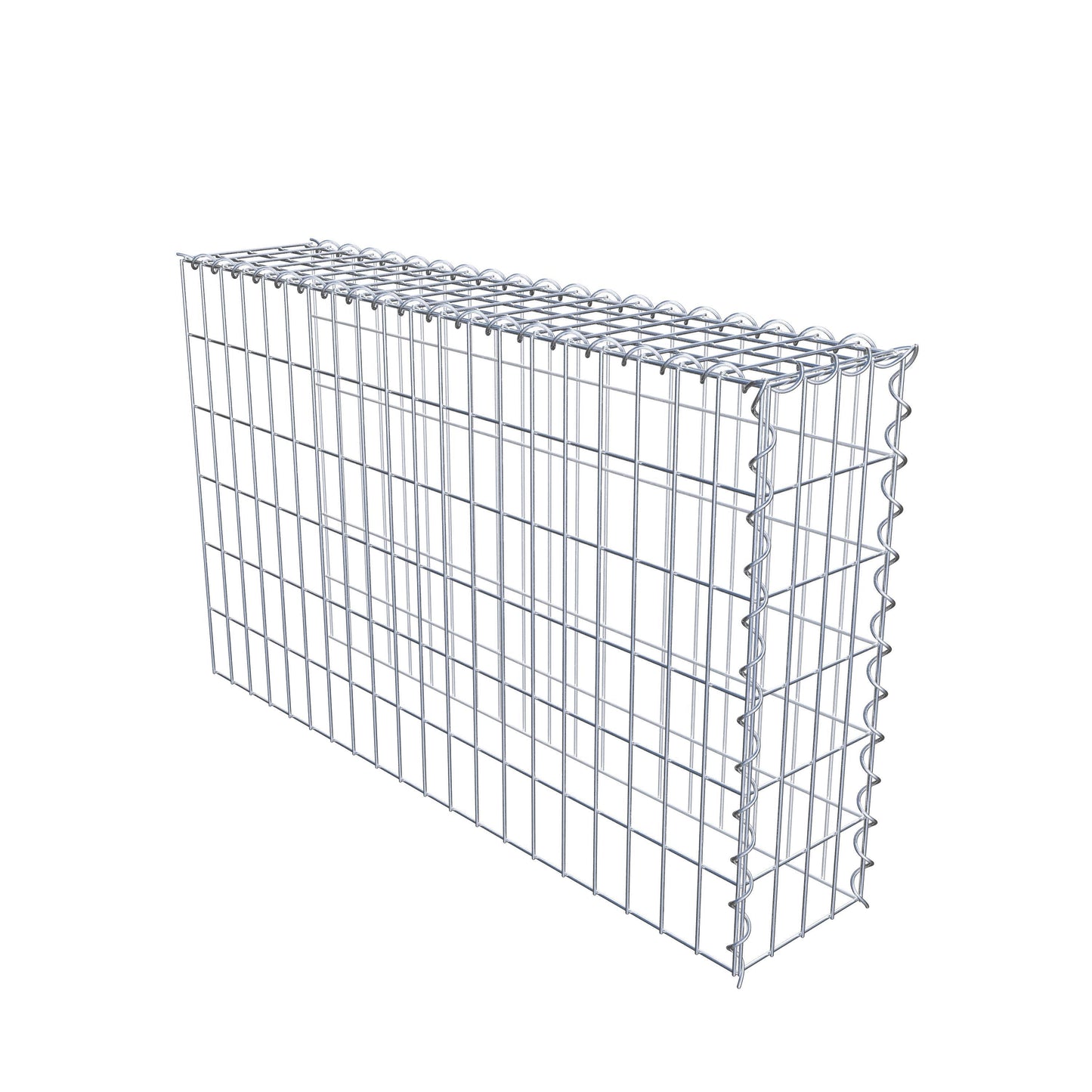 Gabião Tipo 4 100 cm x 60 cm x 20 cm (C x A x P), malhagem 5 cm x 10 cm, espiral