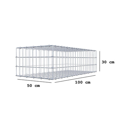 Gabião 100 cm x 30 cm x 50 cm (C x A x P), malhagem 5 x 10 cm, anel espiral