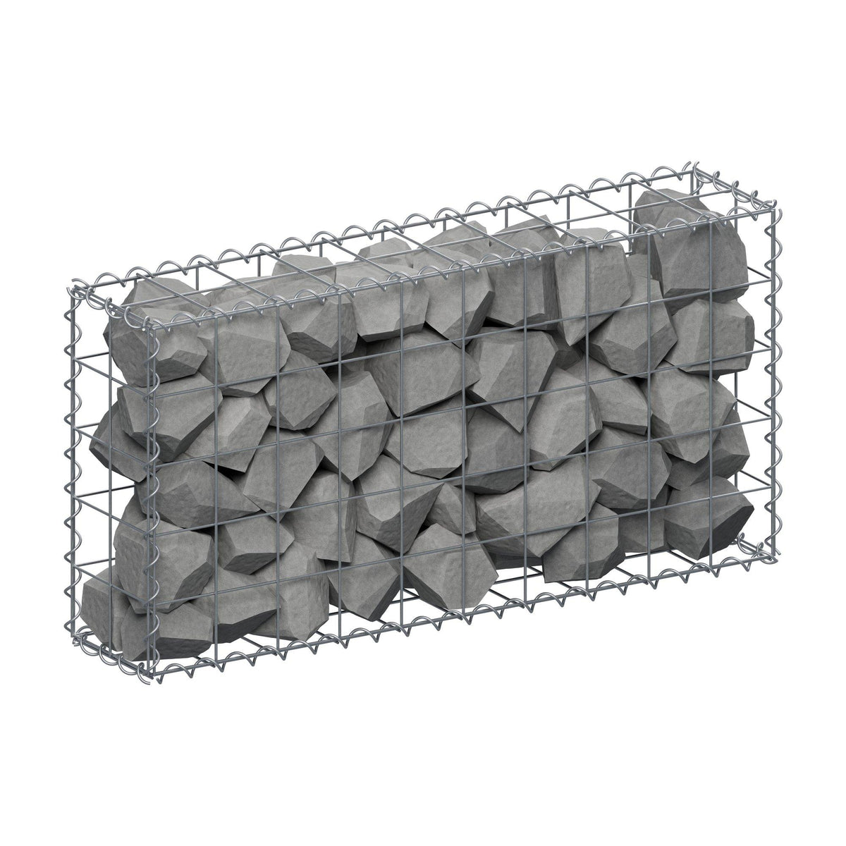 Gabion 100 cm x 50 cm x 20 cm (L x H x P), mailles 10 cm x 10 cm, spirale