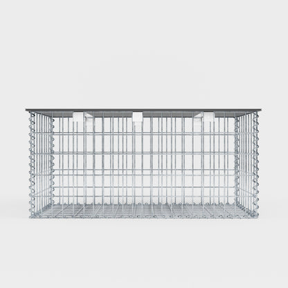 Tuinbank spiraalvormige schanskorf 105 x 50 x 50 cm - MW 5 x 10 cm, met gerecycled bovenblad in antraciet