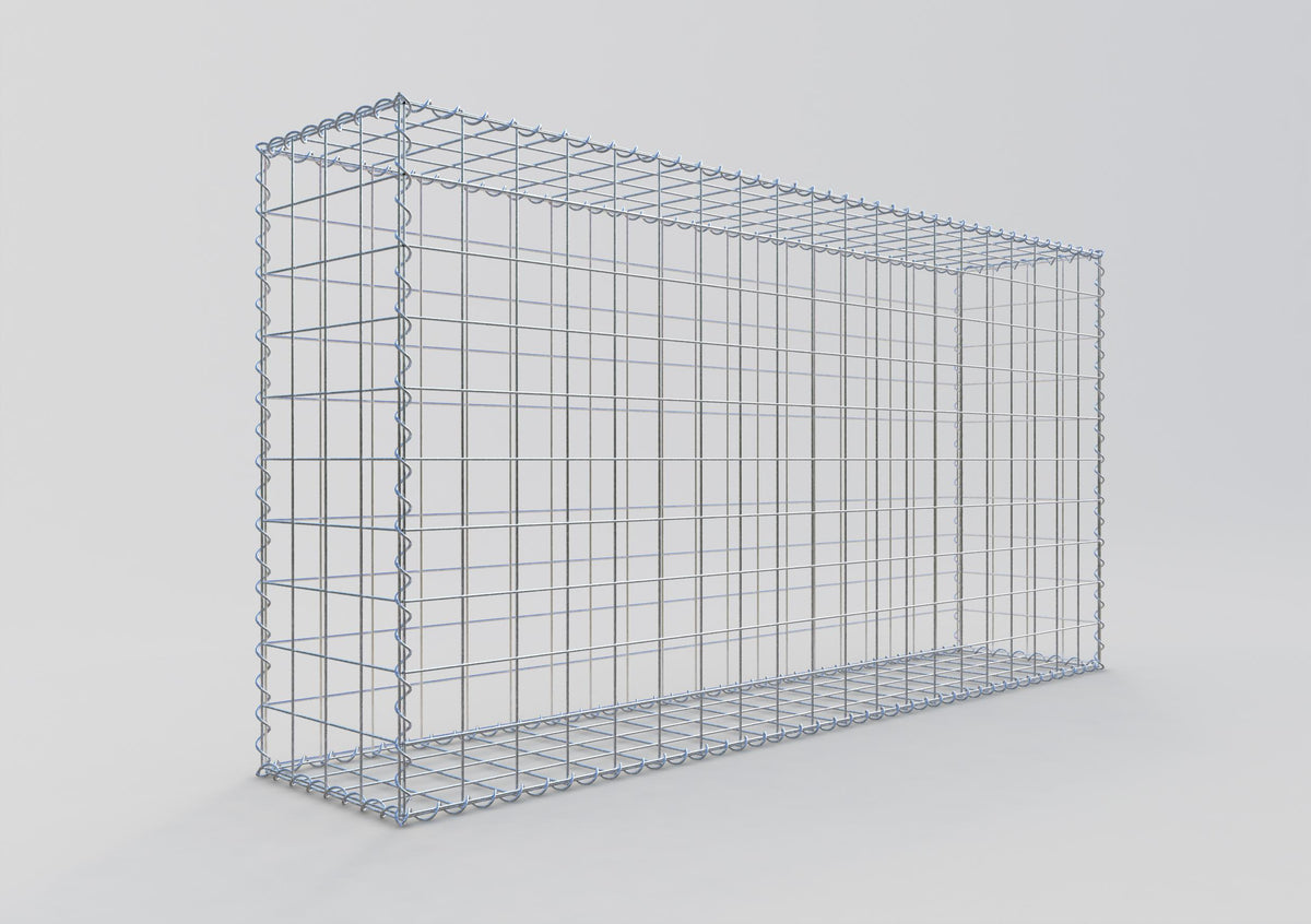 Gabião 200 cm x 100 cm x 40 cm (C x A x P), malhagem 10 cm x 10 cm, espiral
