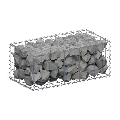 Schanskorf 100 cm x 40 cm x 50 cm (L x H x D), maaswijdte 10 cm x 10 cm, spiraalvormig